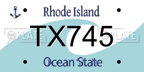 TX745 Rhode Island License Plate