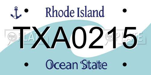 TXA0215 Rhode Island License Plate