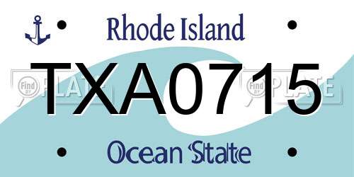 TXA0715 Rhode Island License Plate