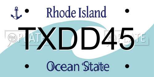 TXDD45 Rhode Island License Plate