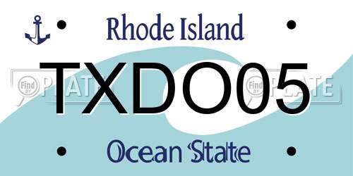 TXDO05 Rhode Island License Plate