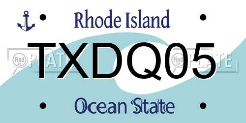 TXDQ05 Rhode Island License Plate