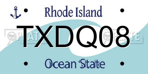 TXDQ08 Rhode Island License Plate