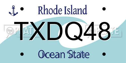 TXDQ48 Rhode Island License Plate