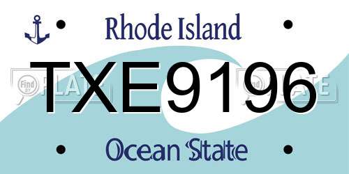 TXE9196 Rhode Island License Plate