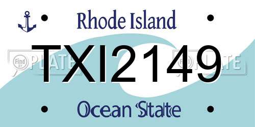 TXI2149 Rhode Island License Plate