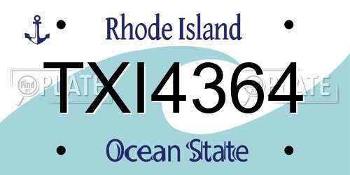 TXI4364 Rhode Island License Plate