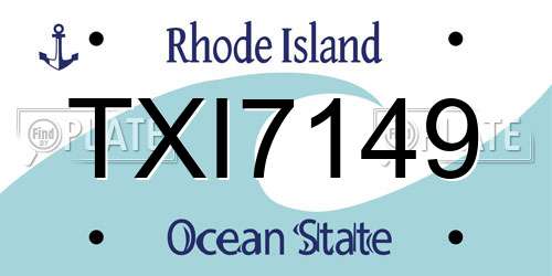 TXI7149 Rhode Island License Plate