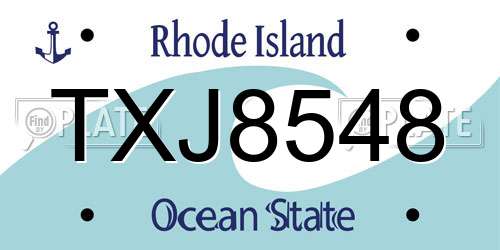 TXJ8548 Rhode Island License Plate