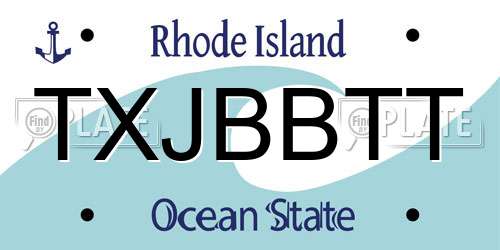 TXJBBTT Rhode Island License Plate