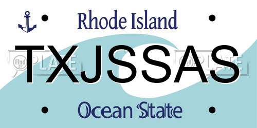 TXJSSAS Rhode Island License Plate