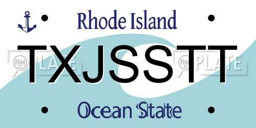 TXJSSTT Rhode Island License Plate
