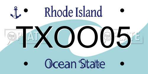TXOO05 Rhode Island License Plate