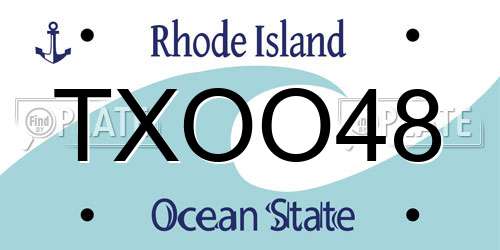 TXOO48 Rhode Island License Plate