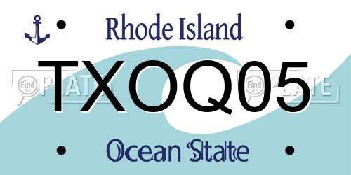 TXOQ05 Rhode Island License Plate
