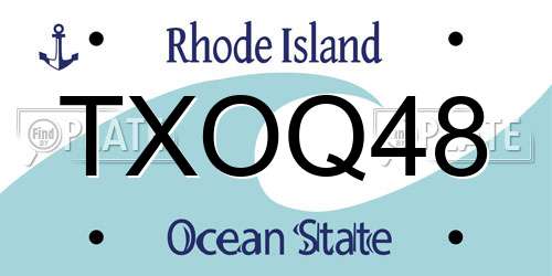 TXOQ48 Rhode Island License Plate