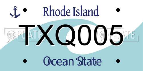 TXQ005 Rhode Island License Plate