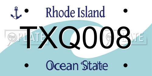TXQ008 Rhode Island License Plate