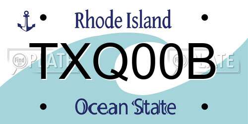 TXQ00B Rhode Island License Plate