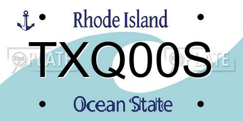 TXQ00S Rhode Island License Plate