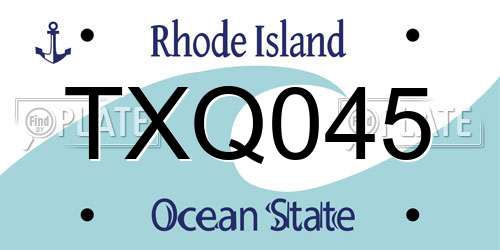 TXQ045 Rhode Island License Plate