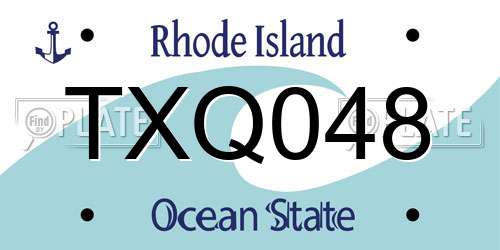 TXQ048 Rhode Island License Plate