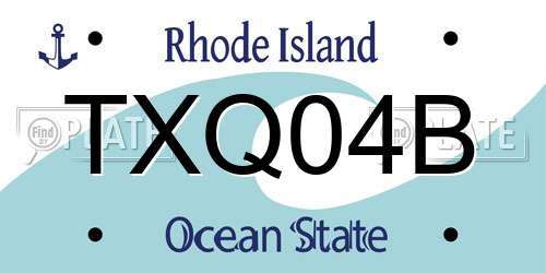 TXQ04B Rhode Island License Plate