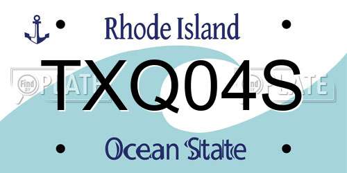 TXQ04S Rhode Island License Plate