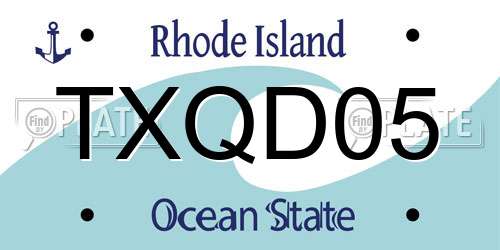TXQD05 Rhode Island License Plate