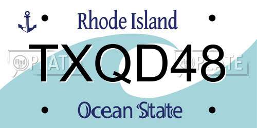 TXQD48 Rhode Island License Plate