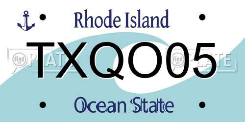 TXQO05 Rhode Island License Plate