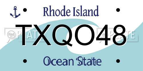 TXQO48 Rhode Island License Plate