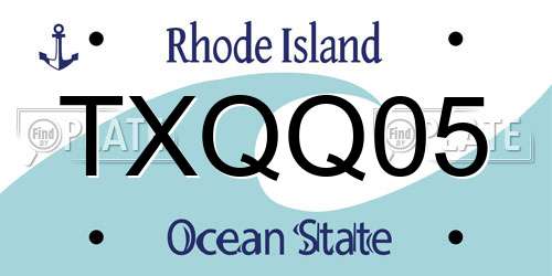 TXQQ05 Rhode Island License Plate