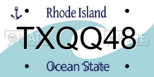 TXQQ48 Rhode Island License Plate