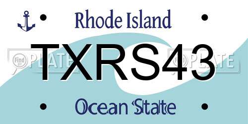 TXRS43 Rhode Island License Plate