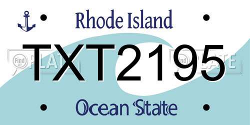 TXT2195 Rhode Island License Plate