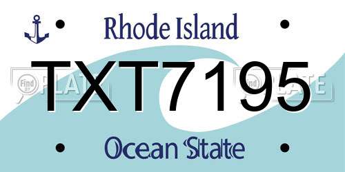 TXT7195 Rhode Island License Plate
