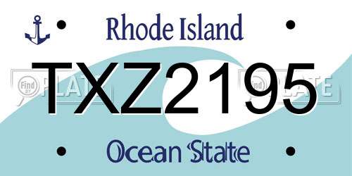 TXZ2195 Rhode Island License Plate