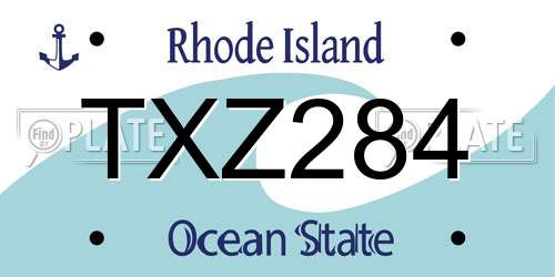 TXZ284 Rhode Island License Plate