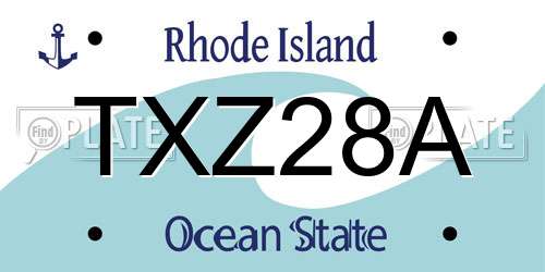 TXZ28A Rhode Island License Plate