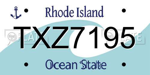 TXZ7195 Rhode Island License Plate