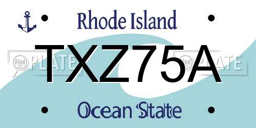 TXZ75A Rhode Island License Plate