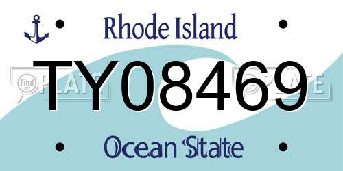 TY08469 Rhode Island License Plate