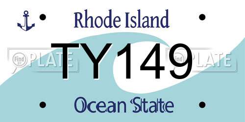 TY149 Rhode Island License Plate