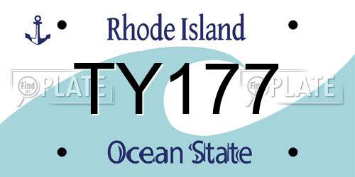 TY177 Rhode Island License Plate