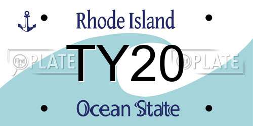 TY20 Rhode Island License Plate