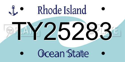 TY25283 Rhode Island License Plate