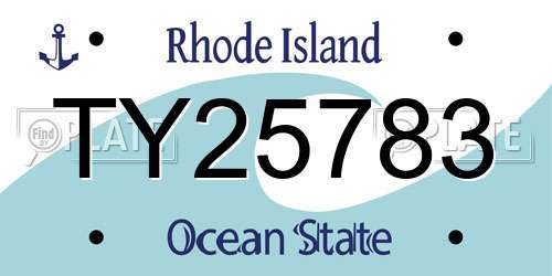 TY25783 Rhode Island License Plate