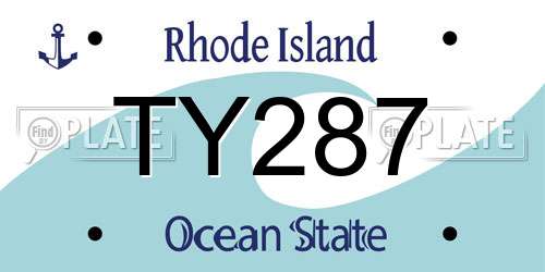 TY287 Rhode Island License Plate