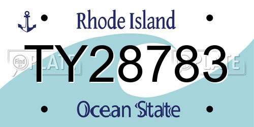TY28783 Rhode Island License Plate